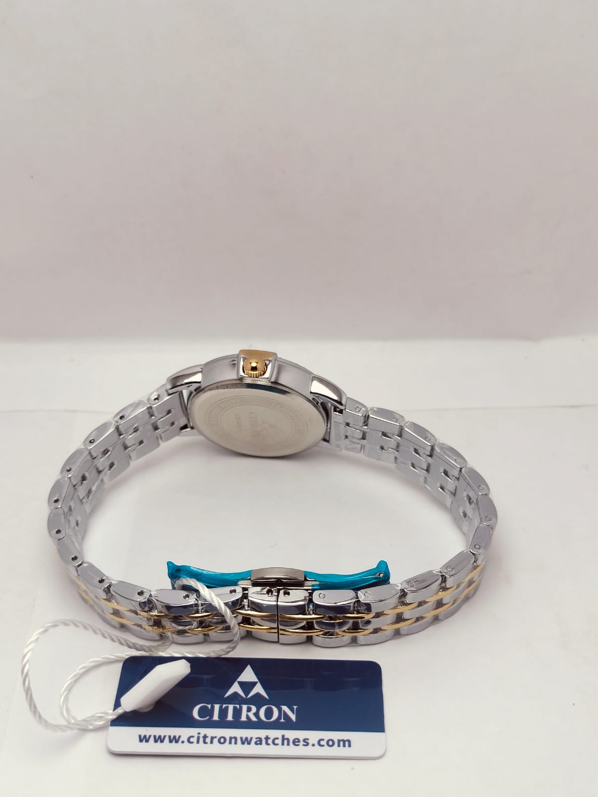 Citron Women’s Luxury Watch – Silver & Gold Strap with Crystal Bezel