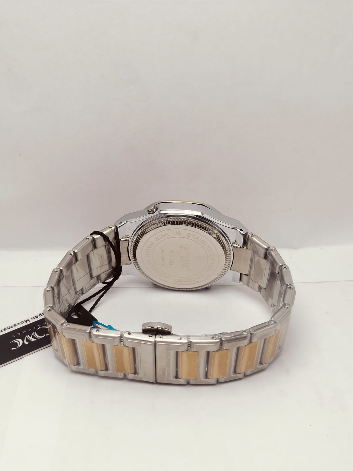 KWC Men’s Analog Digital Watch – Silver & Gold Stainless Steel Strap